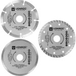 Lot de disques  trononner diamant universels - 3 pices - segment turbo et  bord plein -  125 x ...