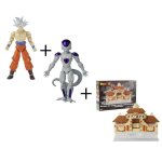 Lot dragon ball 2 figurines + diorama pour figurine - bandai : super freezer goku + broly part. 1 et ...
