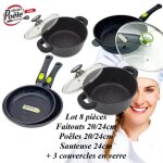 Lot: faitouts 20 / 24cm - poles 20 / 24cm - sauteuse 24cm espace cuisine professionnel