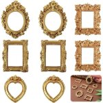 Lot de mini cadres photo dor�s - levys - 8 pi�ces - style vintage - r�sine - 54x43 cm � 72x54 cm