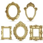 Lot de mini cadres photo vintage - levys - 10 pi�ces - dor� - style baroque - bords sculpt�s floraux ...