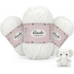 Lot de pelotes de laine chenille - sightmark - 3 x 100 g - blanc doux - fil chenille - pour crochet et ...