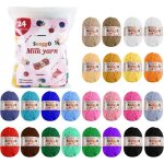Lot de pelotes de laine pour crochet - sightmark - 24 pi�ces - 25 g par pelote - 50 m par pelote - 60% ...