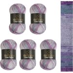 Lot de pelotes de laine multicolore - sightmark - crazy cotton batik - 5 pelotes - 100 g chacune - d�grad� ...