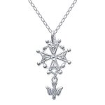 Lot pendentif croix protestante en argent + cha�ne argent 45cm