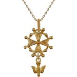 Lot pendentif croix protestante huguenote plaqué or 18 carats + chaîne plaqué or 50cm Lot pendentif croix protestante huguenote plaqué or 18 carats + chaîne plaqué or 50cm