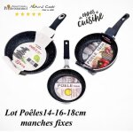 Po�les - espace cuisine professionnel - lot de 3 - antiadh�sif pierre - tous feux dont induction