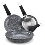 Lot de po�les � induction - sightmark - 3 po�les (20 / 24 / 28 cm) - po�le � cr�pes 24 cm - rev�tement ...