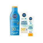 Lait protect & bronze fps30 200ml + cr�me min�rale protection uv fps 50 + 50ml - nivea sun - lot solaire ...