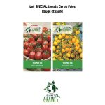 Lot sp�cial graines de tomate poire rouge et jaune - duo de vari�t�s anciennes - semences potag�res productive ...