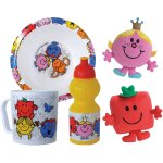 Lot vaisselle - fun house - monsieur madame - assiette creuse �16 cm gourde 350 ml mug 350 ml et 2 peluches ...