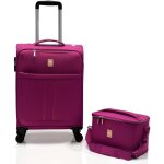 Lot valise cabine souple + vanity ultra lger - lys paris 2102 / 2 - magenta