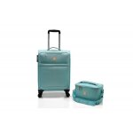 Lot valise cabine souple + vanity ultra lger - lys paris 2102 / 2 - menthe