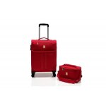 Lot valise cabine souple + vanity ultra lger - lys paris 2102 / 2 - rouge