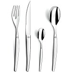 Ensemble de coutellerie - lou laguiole - jet - 24 pices - acier monobloc - finition miroir