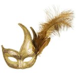 Loup - bolland - plume or - costume v�nitien - soir�e chic