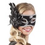 Loup vnitien adulte avec fleur noire - accessoire de dguisement