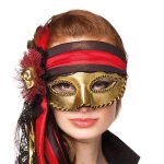 Loup vnitien - donna - pirate - bandeau intgr - crne dor - accessoire de dguisement