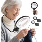 Loupe de cou lumineuse pour travaux de pr�s - 138 mm - 5 x - avec 2 petites loupes am�lior�es avec �tui ...