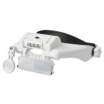 Loupe frontale grossissantes et eclairante - 3 lumi�res leds - 6 grossissements dont 3 combinaisons possibles ...
