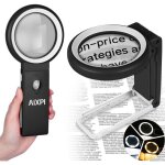 Loupe grossissante sur pied avec 18 led lumi�re10x 30x loupe eclairante � main avec support pliable