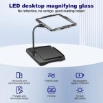 Loupe lecture pour les seniors - loupe 5x - 18 x 24 cm - loupe de table � led 5 modes d�clairage conception ...