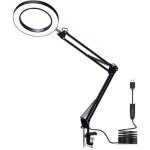 Loupe avec lumire led grossissement 5x 3 modes de gradation luminosit rglable lampe de bureau lampe ...