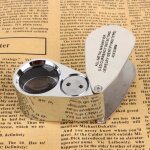 Loupe en verre grossissant 40x led bijoux avec loupe pour oeil bijoutier bote pour outil dvaluation ...