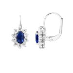Boucles doreilles - lova lola van der keen - emeraude - saphir de synthse - argent massif 925 - dormeuses ...