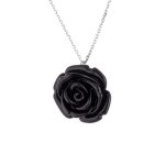 Collier - lova lola van der keen - rose noir - argent massif 925 - longueur 42 cm - bijou femme
