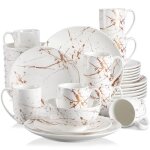 Lovecasa 32pcs service de table complet porcelaine pour 8 personnes s�rie sweet - blanc