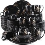 Service de table complet porcelaine lovecasa srie sweet - noir pour pques