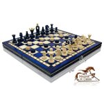 Lovely blue kingdom chess & drafts 35cm - 13. 8in jeu déchecs en bois européen populaire! produit original ... Lovely blue kingdom chess & drafts 35cm - 13. 8in jeu déchecs en bois européen populaire! produit original ...