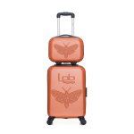 Set de 2 valises francette - h 50 cm 4 roues - orange - lpb luggage