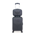 Set de 2 valises francette - h 50 cm 4 roues - gris - lpb luggage