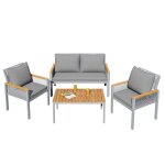 Lpospi salon de jardin avec canap� 2 places 2 fauteuils et table basse - lpospi - pour balcon - rotin ...