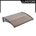 Luxs 100 x 60 cm auvent marquise pour porte dentre panneaux en pc structure en aluminium