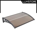 Luxs 120 x 80 cm auvent marquise pour porte dentre panneaux en pc structure en aluminium