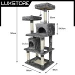 Luxs arbre à chat multi - niveaux grande capacité plate - forme d?observation hamac 2 niche tronc en ... Luxs arbre à chat multi - niveaux grande capacité plate - forme d?observation hamac 2 niche tronc en ...