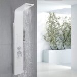 Luxs colonne douche blanc 4 modes de douche massage de douche calibre 32mm - 35mm hauteur 140cm