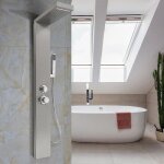 Luxs multimode colonne de douche systme de douche murale en acier inox 15 x 47 x 130 cm (i x p x h)