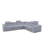 Lucky cotel� - canap� d?angle convertible r�versible en velours c�tel� gris clair