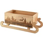 Luge en bois avec dcor de nol