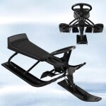 Luge enfant luge en acier avec volant frein et amortisseur de choc sige avec dossier corde de traction ...