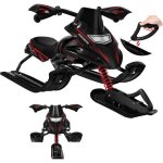 Luge enfant snowracer en acier volant frein sige rembourr en pu corde de remorquage auto - rtractable ...