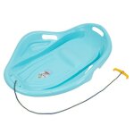 Luge - shell - large - bleu pastel - poignes - corde de traction - ergonomique