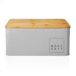 Lumaland corbeille � pain de cuisine en m�tal avec couvercle en bambou rectangulaire ca. 305 x 235 x ...