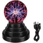 Lampe boule plasma - zgeer - creative magic nouveaut dcoration - noir - 10 x 10 x 14 cm - a pile