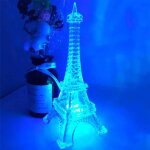 Lumire de dcor de la tour eiffel lumire de nuit led colore lampe de bureau de style