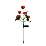 Lumi�re de rose artificielle solaire led rouge �tanche d�cor pour jardin tombe et no�l